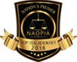Logo Recognizing The Injury and Disability Law Center's affiliation with NAOPIA